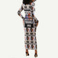John Lewis Long Sleeve Bodycon Dress with Mugshot Collage Design Civil Rights Portrait Good Trouble Tribute - African Pride