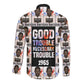 John Lewis Long Sleeve Button Shirt with Mugshot Collage Design Civil Rights Portrait Good Trouble Tribute - African Pride