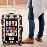 John Lewis Luggage Cover with Mugshot Collage Design Civil Rights Portrait Good Trouble Tribute - African Pride