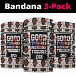 John Lewis Neck Gaiter with Mugshot Collage Design Civil Rights Portrait Good Trouble Tribute - African Pride