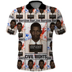 John Lewis Polo Shirt with Mugshot Collage Design Civil Rights Portrait Good Trouble Tribute - African Pride