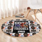 John Lewis Round Carpet with Mugshot Collage Design Civil Rights Portrait Good Trouble Tribute - African Pride