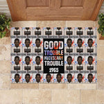 John Lewis Rubber Doormat with Mugshot Collage Design Civil Rights Portrait Good Trouble Tribute - African Pride