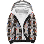 John Lewis Sherpa Hoodie with Mugshot Collage Design Civil Rights Portrait Good Trouble Tribute - African Pride