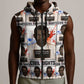 John Lewis Sleeveless Zip Hoodie with Mugshot Collage Design Civil Rights Portrait Good Trouble Tribute - African Pride