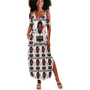 John Lewis Summer Maxi Dress with Mugshot Collage Design Civil Rights Portrait Good Trouble Tribute - African Pride