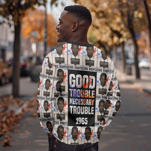 John Lewis Sweatshirt with Mugshot Collage Design Civil Rights Portrait Good Trouble Tribute - African Pride
