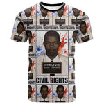 John Lewis T shirt with Mugshot Collage Design Civil Rights Portrait Good Trouble Tribute - African Pride