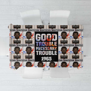 John Lewis Tablecloth with Mugshot Collage Design Civil Rights Portrait Good Trouble Tribute - African Pride