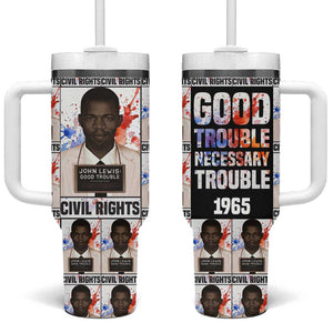 John Lewis Tumbler With Handle with Mugshot Collage Design Civil Rights Portrait Good Trouble Tribute - African Pride