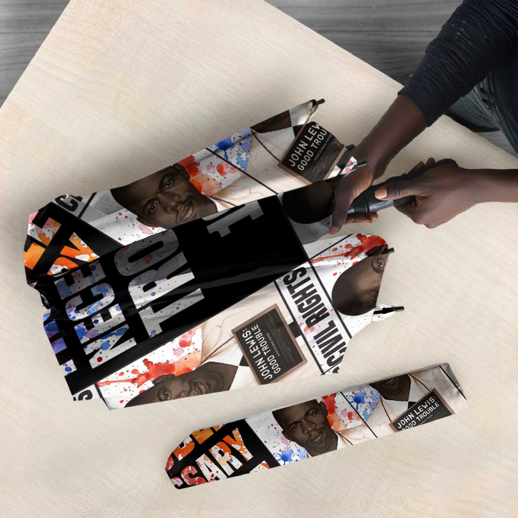 John Lewis Umbrella with Mugshot Collage Design Civil Rights Portrait Good Trouble Tribute - African Pride