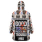 John Lewis Wearable Blanket Hoodie with Mugshot Collage Design Civil Rights Portrait Good Trouble Tribute - African Pride