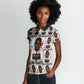 John Lewis Women Polo Shirt with Mugshot Collage Design Civil Rights Portrait Good Trouble Tribute - African Pride
