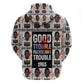 John Lewis Zip Hoodie with Mugshot Collage Design Civil Rights Portrait Good Trouble Tribute - African Pride