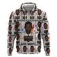 John Lewis Zip Hoodie with Mugshot Collage Design Civil Rights Portrait Good Trouble Tribute - African Pride