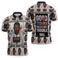 John Lewis Zipper Polo Shirt with Mugshot Collage Design Civil Rights Portrait Good Trouble Tribute - African Pride