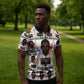 John Lewis Zipper Polo Shirt with Mugshot Collage Design Civil Rights Portrait Good Trouble Tribute - African Pride