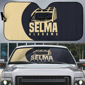 John Lewis Auto Sun Shade with Selma Bridge Graphic Civil Rights and Voting Rights Tribute - African Pride