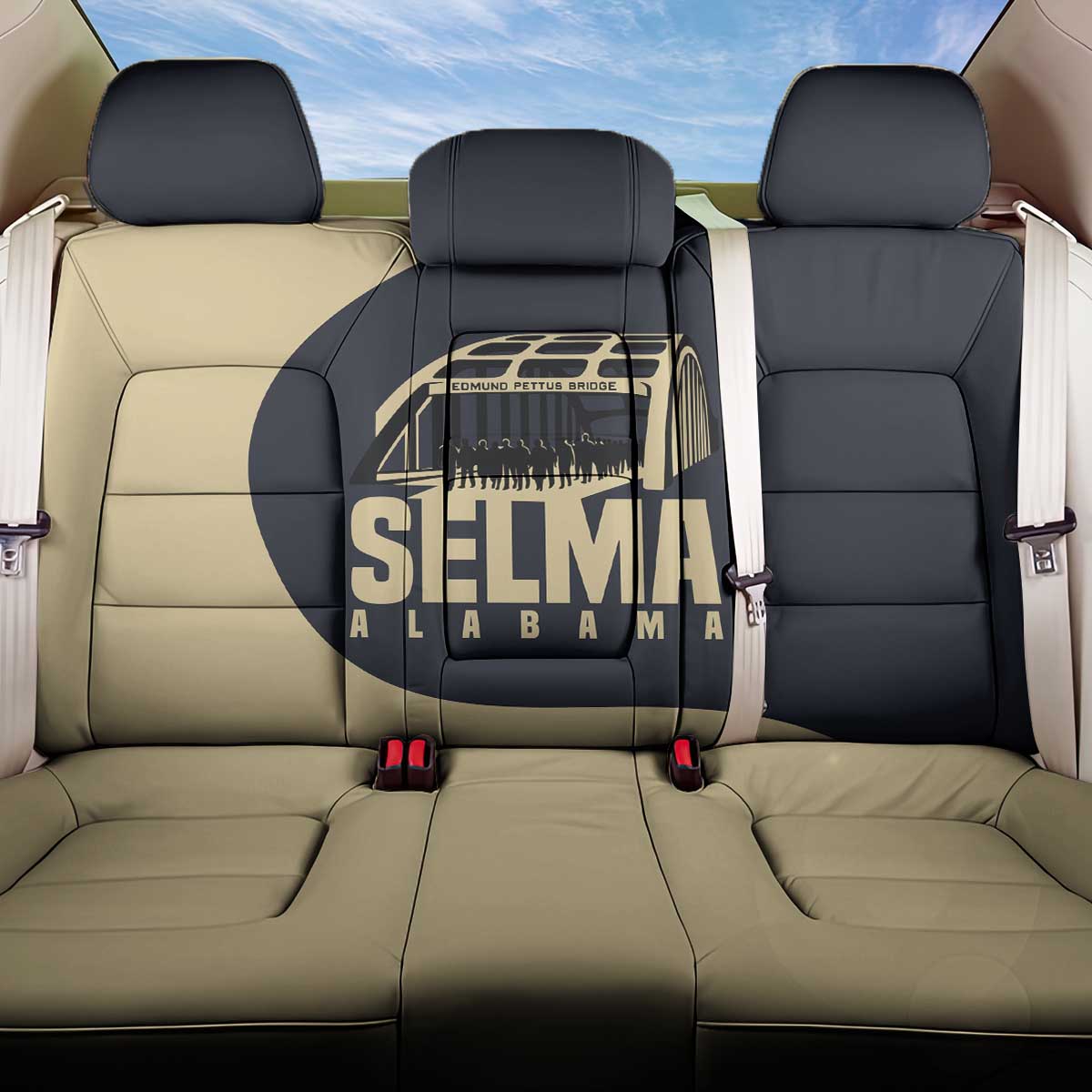 John Lewis Back Car Seat Cover with Selma Bridge Graphic Civil Rights and Voting Rights Tribute - African Pride