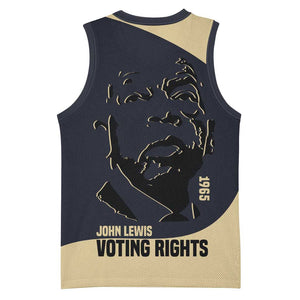 John Lewis Basketball Jersey with Selma Bridge Graphic Civil Rights and Voting Rights Tribute - African Pride