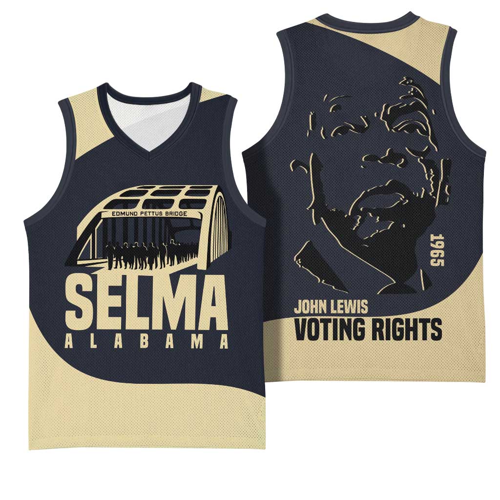 John Lewis Basketball Jersey with Selma Bridge Graphic Civil Rights and Voting Rights Tribute - African Pride