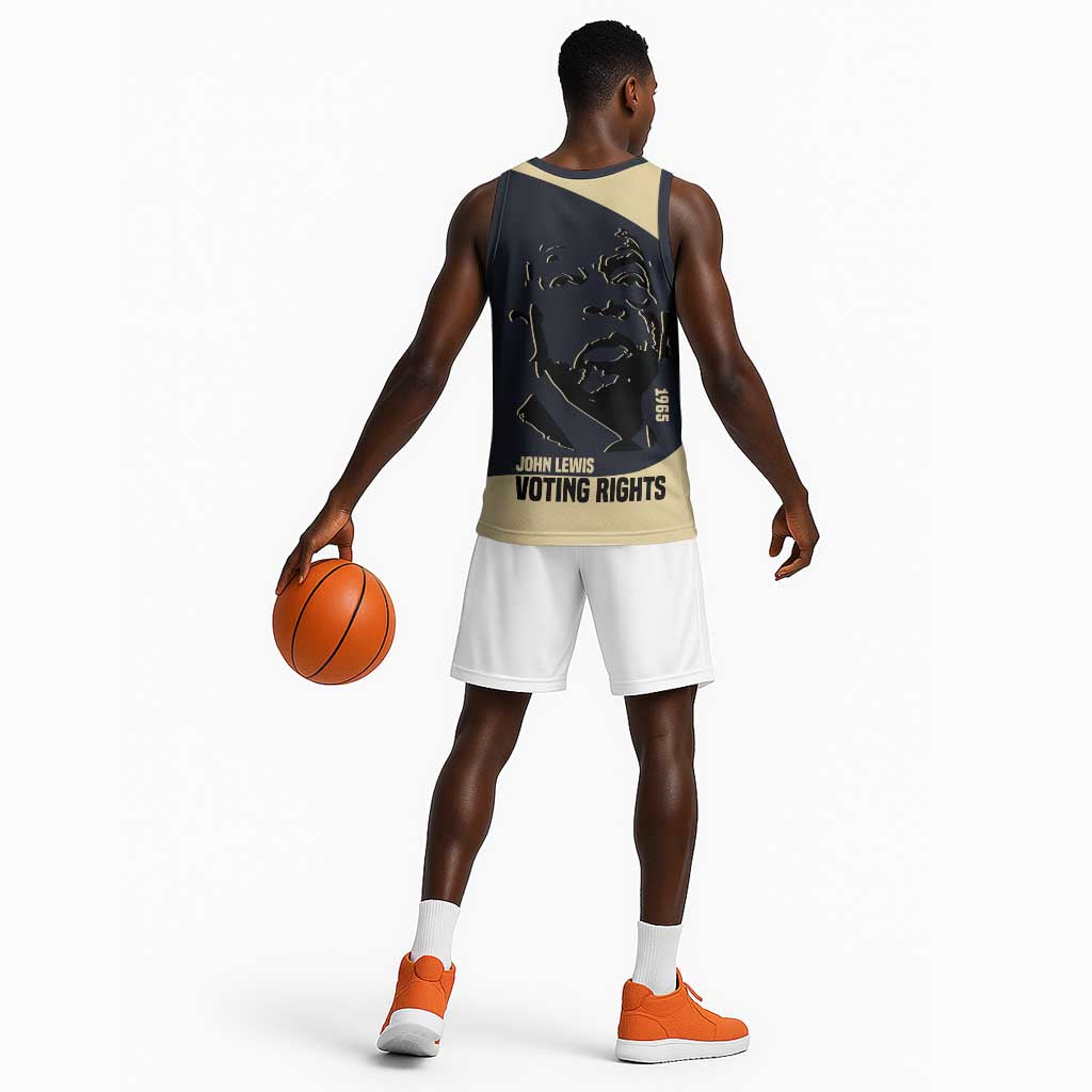 John Lewis Basketball Jersey with Selma Bridge Graphic Civil Rights and Voting Rights Tribute - African Pride