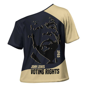 John Lewis Cross Shoulder Shirt with Selma Bridge Graphic Civil Rights and Voting Rights Tribute - African Pride