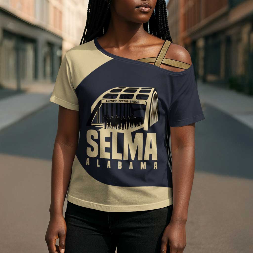 John Lewis Cross Shoulder Shirt with Selma Bridge Graphic Civil Rights and Voting Rights Tribute - African Pride