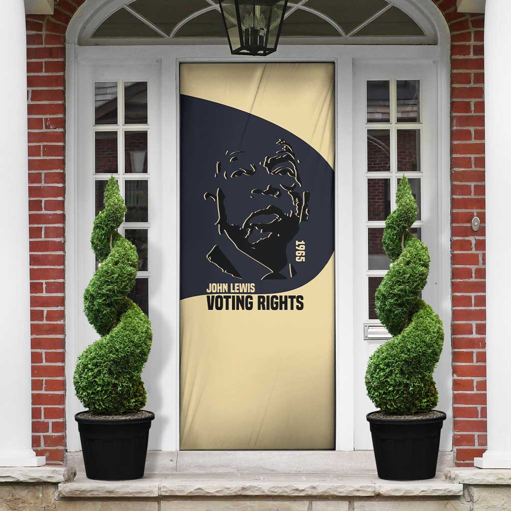 John Lewis Door Cover with Selma Bridge Graphic Civil Rights and Voting Rights Tribute - African Pride