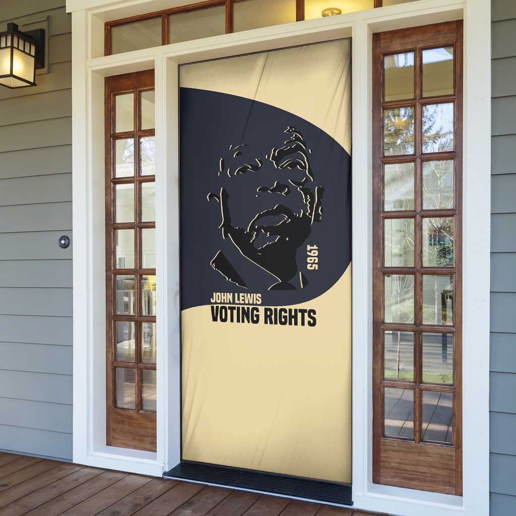 John Lewis Door Cover with Selma Bridge Graphic Civil Rights and Voting Rights Tribute - African Pride