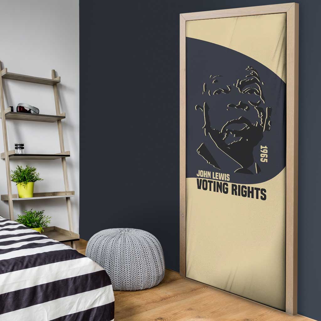 John Lewis Door Cover with Selma Bridge Graphic Civil Rights and Voting Rights Tribute - African Pride