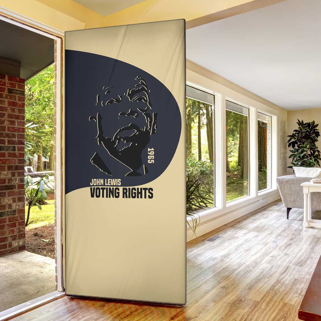 John Lewis Door Cover with Selma Bridge Graphic Civil Rights and Voting Rights Tribute - African Pride