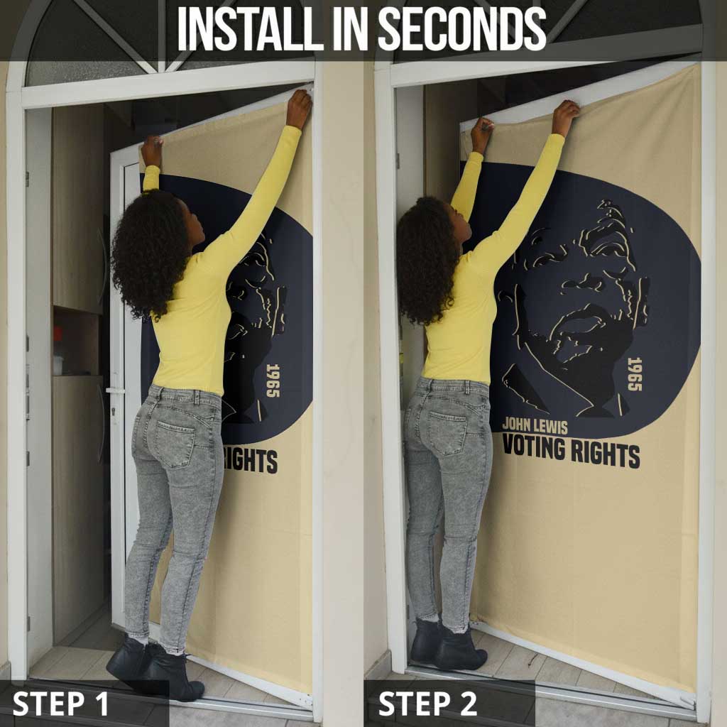 John Lewis Door Cover with Selma Bridge Graphic Civil Rights and Voting Rights Tribute - African Pride