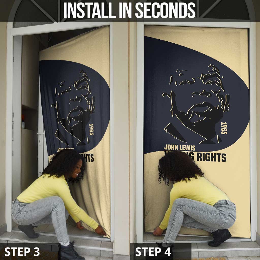 John Lewis Door Cover with Selma Bridge Graphic Civil Rights and Voting Rights Tribute - African Pride
