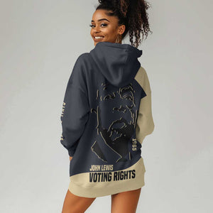 John Lewis Hoodie Dress with Selma Bridge Graphic Civil Rights and Voting Rights Tribute - African Pride