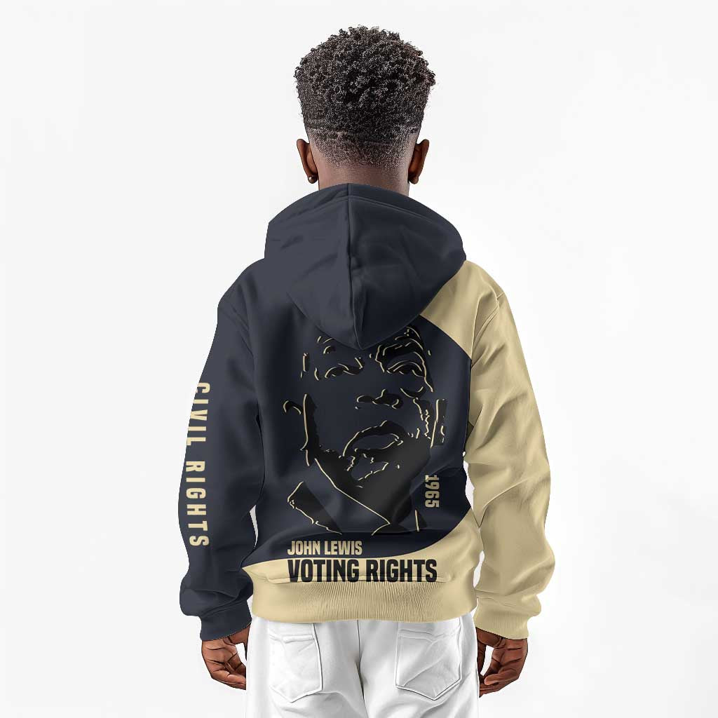 John Lewis Kid Hoodie with Selma Bridge Graphic Civil Rights and Voting Rights Tribute - African Pride