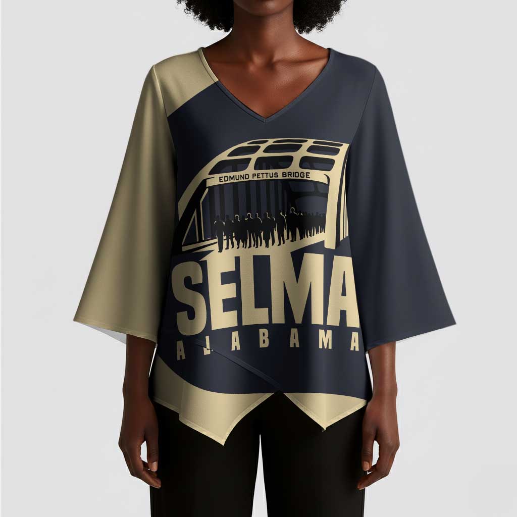 John Lewis Kimono Sleeve Blouse with Selma Bridge Graphic Civil Rights and Voting Rights Tribute - African Pride