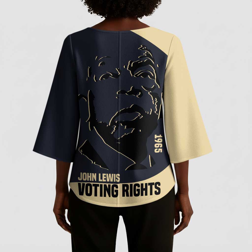 John Lewis Kimono Sleeve Blouse with Selma Bridge Graphic Civil Rights and Voting Rights Tribute - African Pride