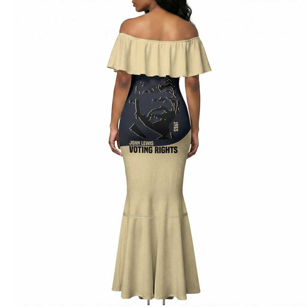 John Lewis Mermaid Dress with Selma Bridge Graphic Civil Rights and Voting Rights Tribute - African Pride