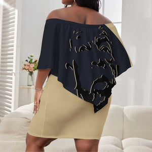 John Lewis Off Shoulder Short Dress with Selma Bridge Graphic Civil Rights and Voting Rights Tribute - African Pride