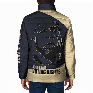 John Lewis Padded Jacket with Selma Bridge Graphic Civil Rights and Voting Rights Tribute - African Pride