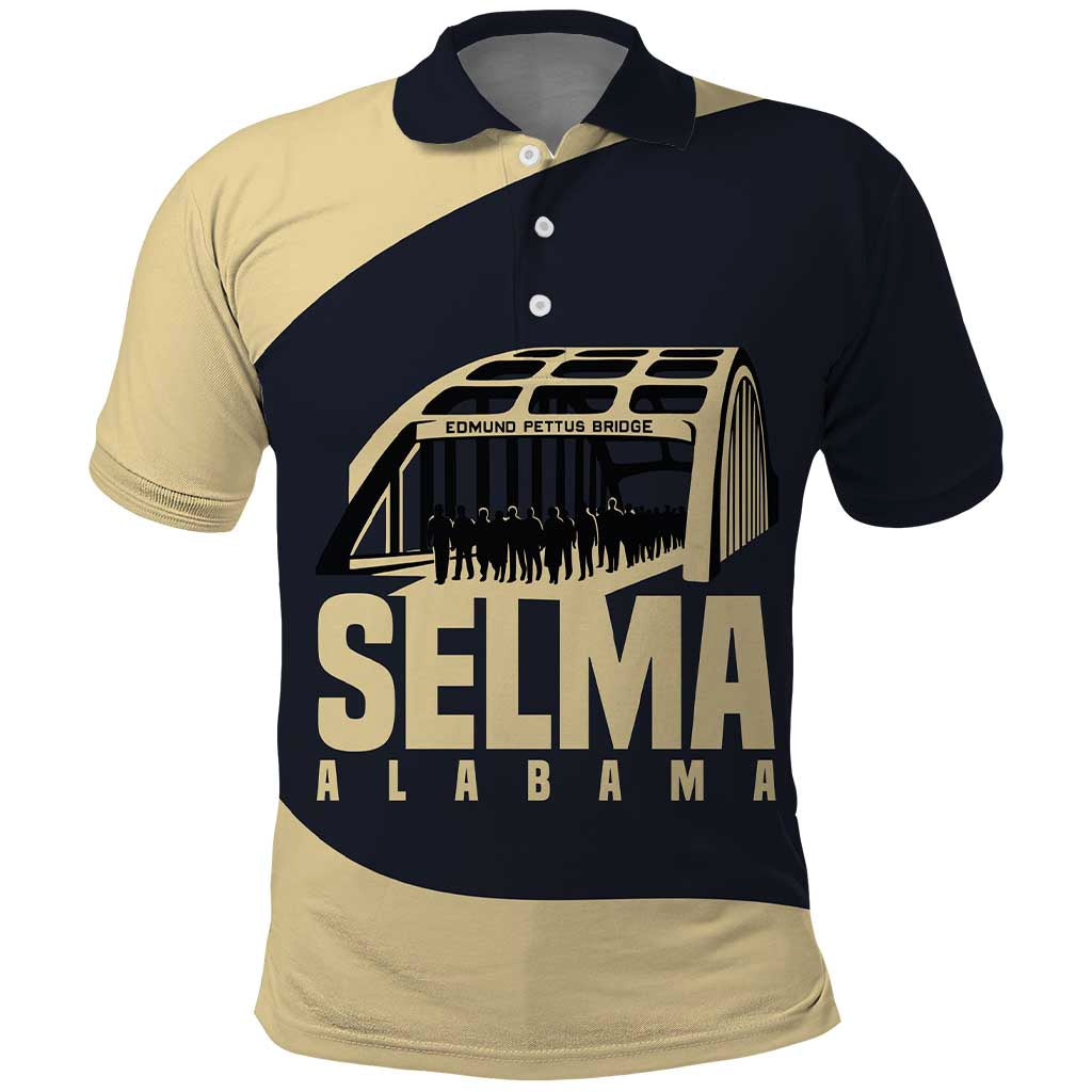John Lewis Polo Shirt with Selma Bridge Graphic Civil Rights and Voting Rights Tribute - African Pride