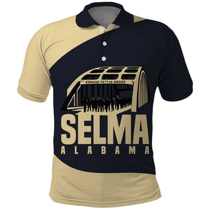 John Lewis Polo Shirt with Selma Bridge Graphic Civil Rights and Voting Rights Tribute - African Pride