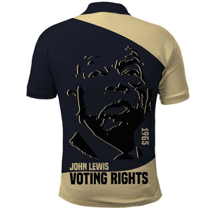 John Lewis Polo Shirt with Selma Bridge Graphic Civil Rights and Voting Rights Tribute - African Pride