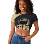 John Lewis Raglan Cropped T shirt with Selma Bridge Graphic Civil Rights and Voting Rights Tribute - African Pride