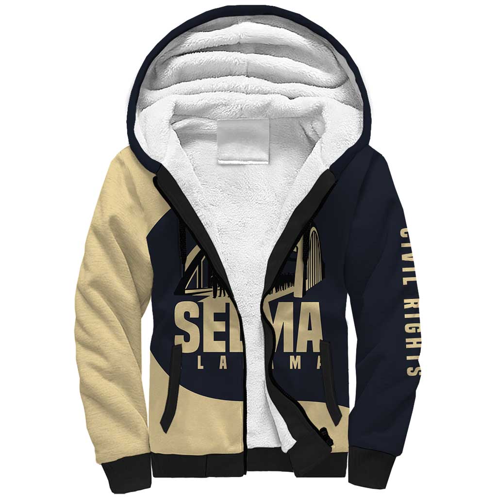 John Lewis Sherpa Hoodie with Selma Bridge Graphic Civil Rights and Voting Rights Tribute - African Pride