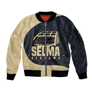 John Lewis Sleeve Zip Bomber Jacket with Selma Bridge Graphic Civil Rights and Voting Rights Tribute - African Pride