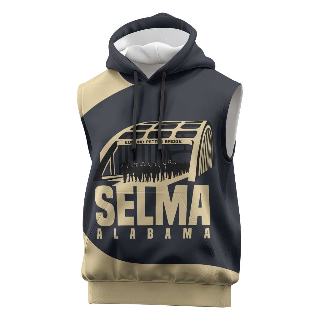 John Lewis Sleeveless Hoodie with Selma Bridge Graphic Civil Rights and Voting Rights Tribute - African Pride