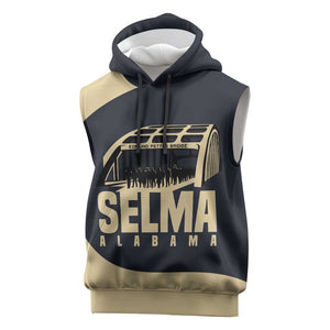 John Lewis Sleeveless Hoodie with Selma Bridge Graphic Civil Rights and Voting Rights Tribute - African Pride