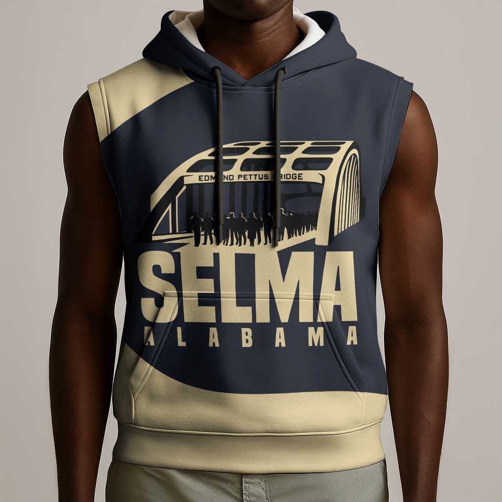 John Lewis Sleeveless Hoodie with Selma Bridge Graphic Civil Rights and Voting Rights Tribute - African Pride
